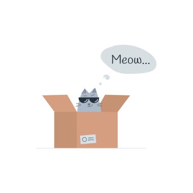 Kutudaki havalı kedi karakteri