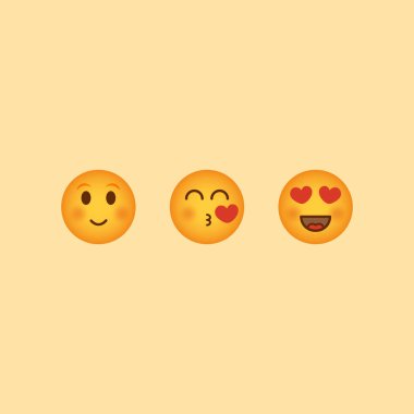 Sosyal aşk vektör tepkisi emojisi