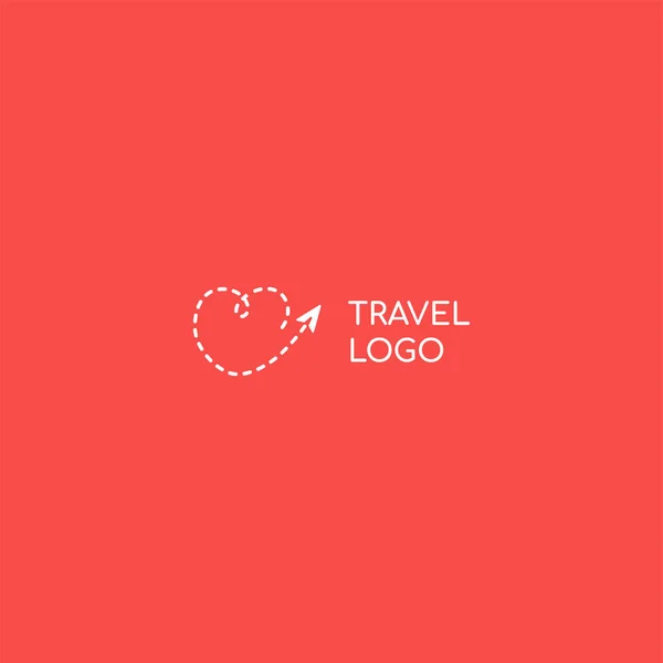 Love Trevel Plane Logo Template — Stock Vector