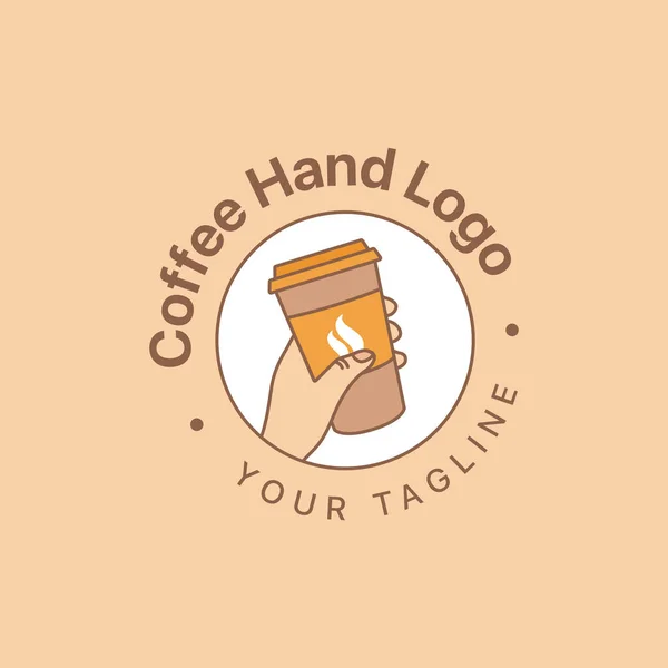 Café Modelo Vetor Linha Mão —  Vetores de Stock