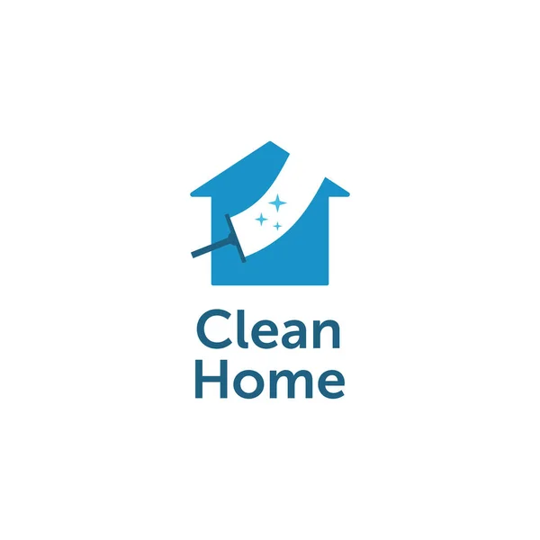 Cleaning Home Logo Vector Template — Stock Vector