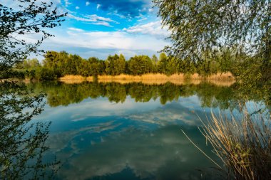 Küçük gölün renkli manzarası
