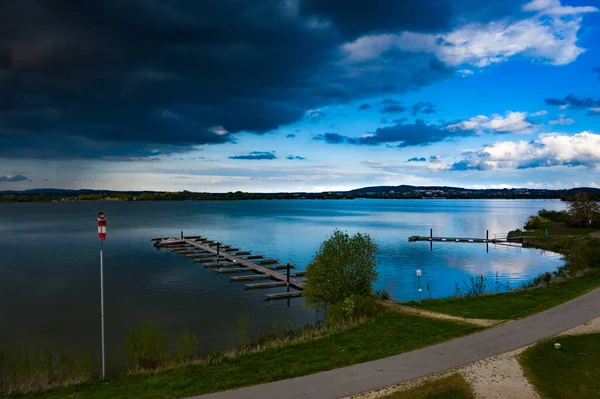 Tempo Contrário Sobre Lago Altmhlsee — Fotografia de Stock