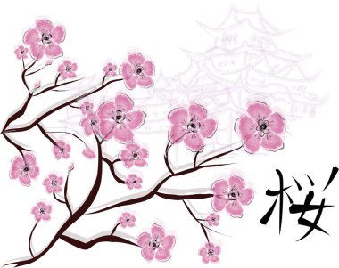 güzel desen ve arkaplan sakura ile