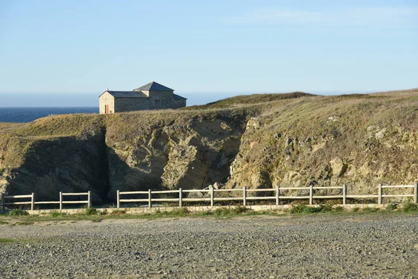 갈리사 Santa Comba Ferrol Galiza Galicia 해변에 가까운 바위들 주차장 — 스톡 사진
