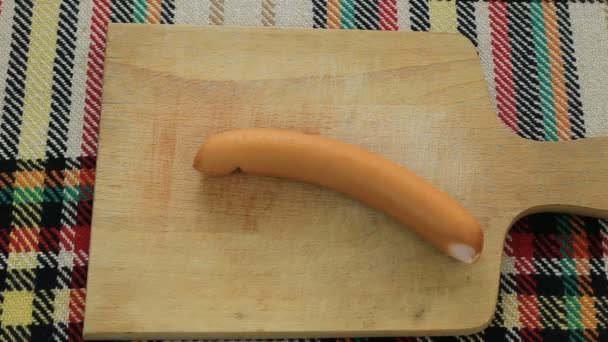 Coupe Traditionnelle Bulgare Saucisse Frankfurter Appelé Krenvirsh — Video