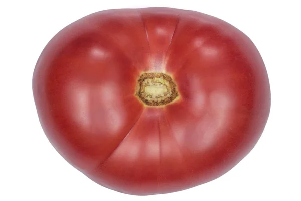 Klossupbilde Rosa Tomat Ovenfra Isolert Hvit Bakgrunn – stockfoto