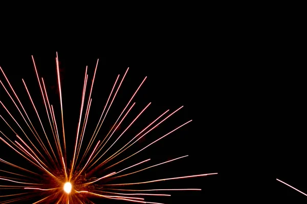 Close Fireworks Display Unique Forms Patterns Black Background — Stock Photo, Image