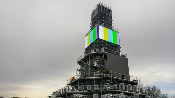 Plovdiv Bulgaria January 2019 Main Tower Stage Opening Event European — Stock Photo, Image