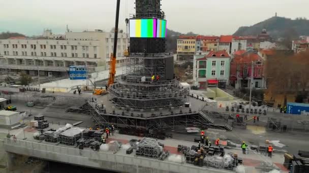 불가리아 2019 타워와 유럽의 2019의 오프닝 이벤트에 대로에 구조를 건물의 — 비디오
