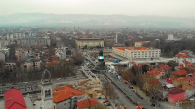 Plovdiv, Bulgaristan - 05 Ocak 2019 - ana kule ve Avrupa kültür başkenti - Plovdiv 2019 açılış etkinliği için sahne. Yapısı Bulvarı'nda inşa süreci