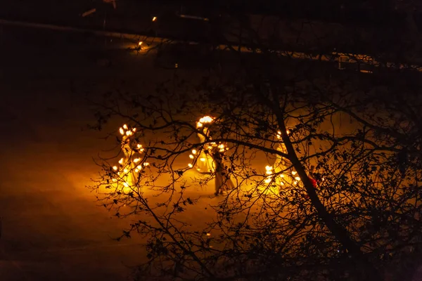 Plovdiv Bulgarie Janvier 2019 Spectacle Incendie Ouverture Capitale Européenne Culture — Photo