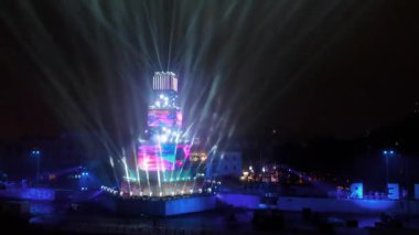 Avrupa kültür başkenti - Plovdiv 2019 ışık gösterisi provaya Plovdiv, Bulgaristan - 11 Ocak 2019 - havadan görünümü.