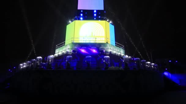 Plovdiv Bulgaria Gennaio 2019 Torre Principale Palcoscenico Evento Inaugurale Della — Video Stock