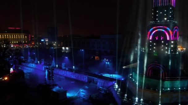 Plovdiv Bulgaria January 2019 Aerial View Light Show Rehearsal European — Stock Video