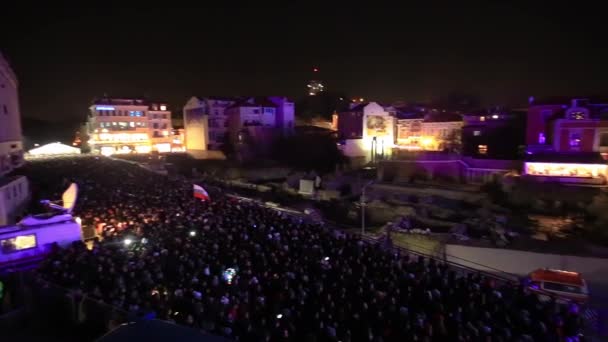 Plovdiv Bulgaria Enero 2019 Monumento Logo Capital Europea Cultura Plovdiv — Vídeos de Stock