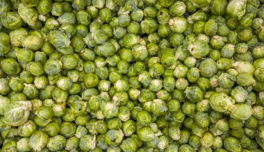 Üstten görünüm biyo brussel, sebzeleri lahanası