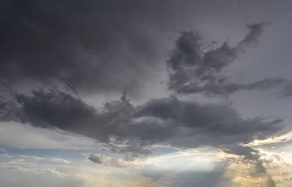 Dramatic Sky Rainy Clouds Sunlight Background — Stock Photo, Image