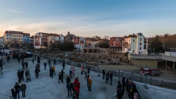 Płowdiw Bułgaria Stycznia 2019 Time Lapse Głównej Wieży Etap Wystawie — Wideo stockowe