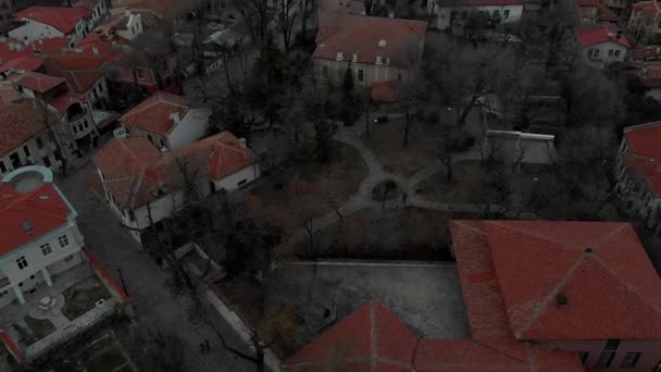 Luchtfoto Panoramisch Uitzicht Oude Stad Plovdiv Bulgarije — Stockvideo