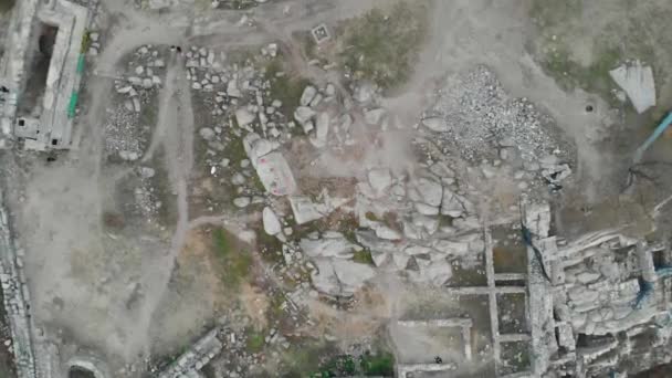 Aerial View Nebet Tepe One Hils Plovdiv Ancient Ruins Have — 图库视频影像
