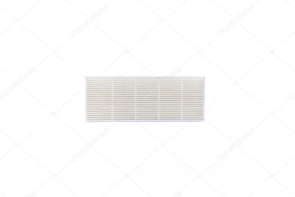 Small hepa filter isolated on white