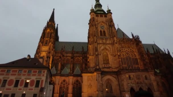 Hyperlapse katedry Zamku Praskiego — Wideo stockowe