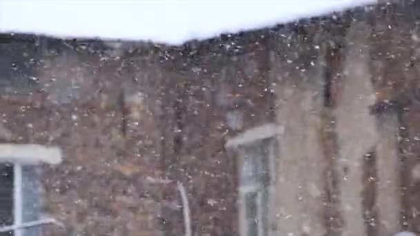 Tempesta di neve su un tetto — Video Stock