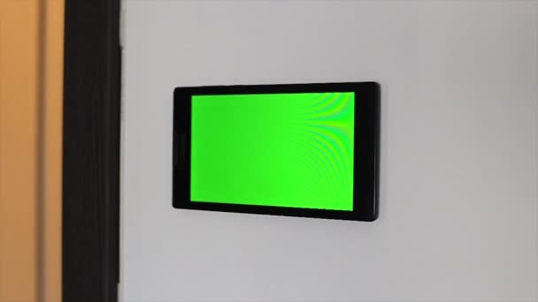 Smart home control device on a wall — Stock Video
