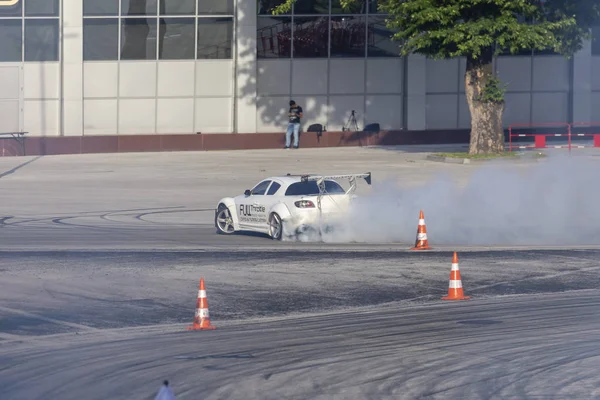 Car drifting race competition on a track — Stock Photo, Image