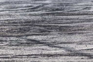 Yanmış lastik kauçuk bir drift
