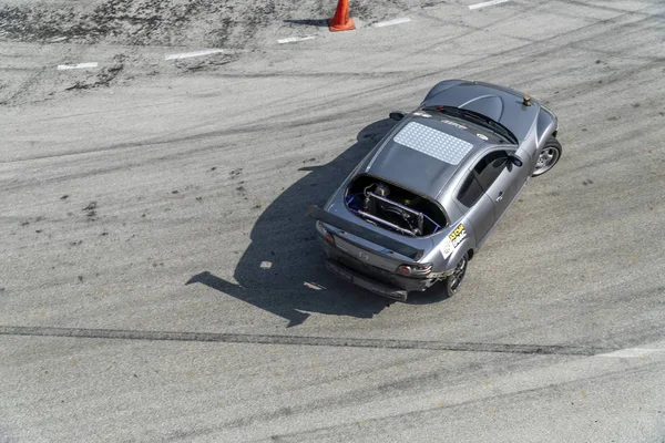 Car drifting race competition on a track — Stock Photo, Image