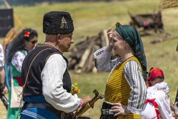 Tradiční bulharský folklorní festival s tanečním a handcrafem — Stock fotografie