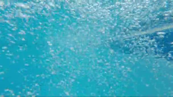 Jacuzzi jet air bubbles underwater — Stock Video