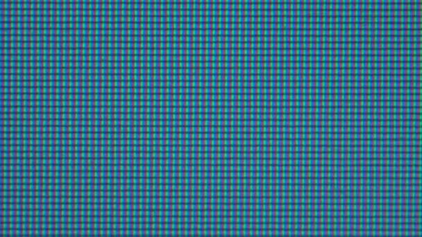 Macro pan extremo en píxeles de monitor portátil — Vídeo de stock
