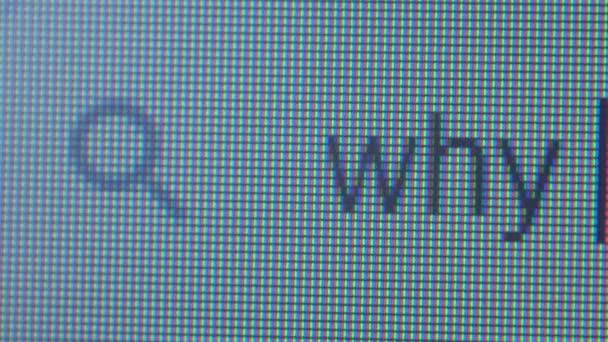 Escribir la pregunta de por qué en una computadora — Vídeo de stock