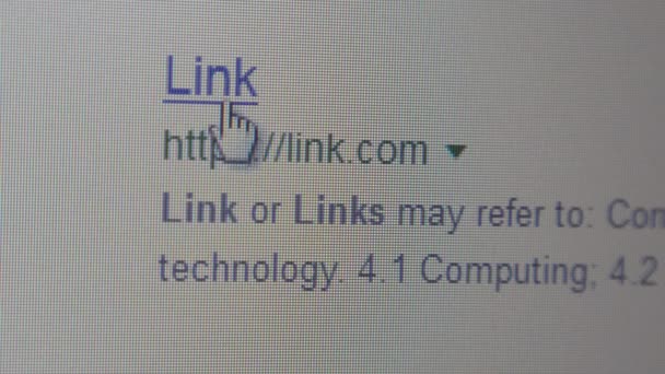 Computer muisklikken op een Internet-hyperlink — Stockvideo