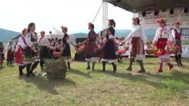 Bulgar gülü verimli hasat için geleneksel dans