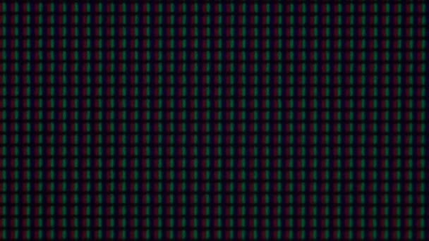 Fecho extremo da tela digital com pixels visíveis — Vídeo de Stock