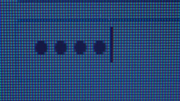 パスワードフィールドを使用したコンピュータ画面のクローズアップ — ストック動画