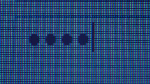 Closeup obrazovky počítače s polem hesla