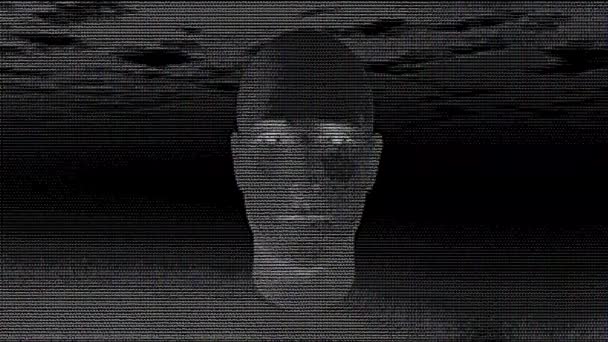 AI-concept van menselijk gezicht gegenereerd uit code — Stockvideo