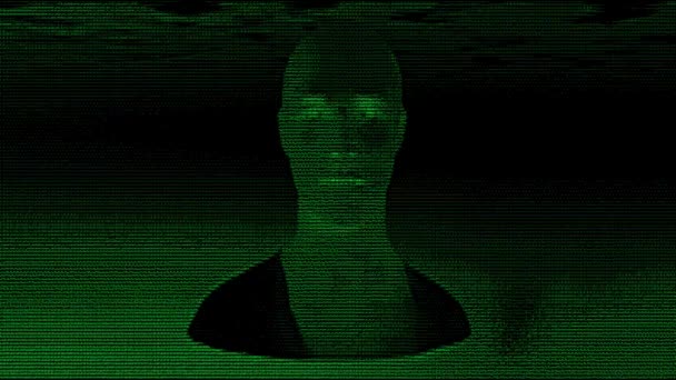 コードから生成された人間の顔のAIコンセプト — ストック動画