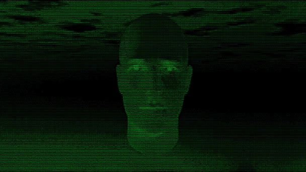 Conceito de IA da face humana gerado a partir do código — Vídeo de Stock