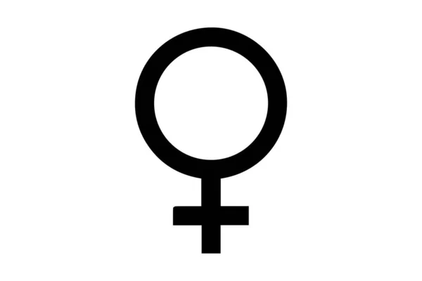 Vrouwen Zwart Eenvoudige Minimalistische Genderteken Pictogram — Stockvector