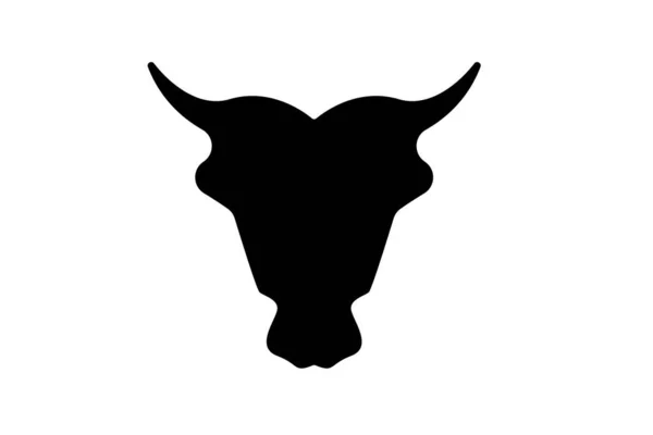 Black Bull Beef Cow Head Silhouette Vector Icon Design — Stock Vector