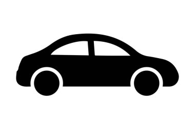 siyah araba siluet vektör yan görünümü.