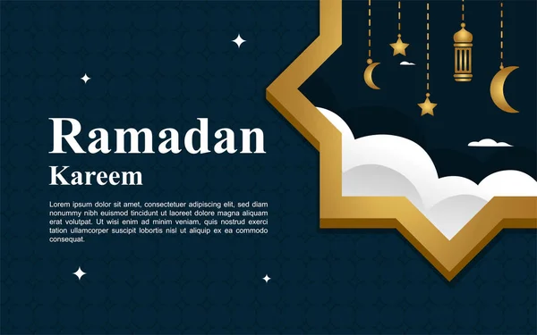 Ramadan Kareem Eid Mubarak Greeting Background Islamic 그래픽 일러스트 — 스톡 벡터