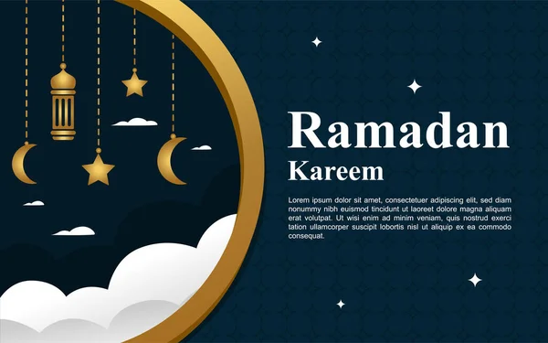 Ramadan Kareem Eid Mubarak Greeting Background Islamic 그래픽 일러스트 — 스톡 벡터