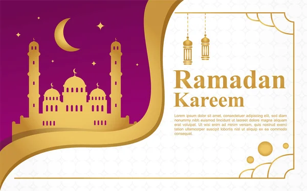 Ramadan Kareem Eid Mubarak Greeting Background Islamic 그래픽 일러스트 — 스톡 벡터
